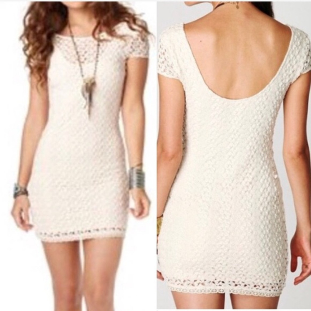 Free People Cream Crochet Lace Dress
